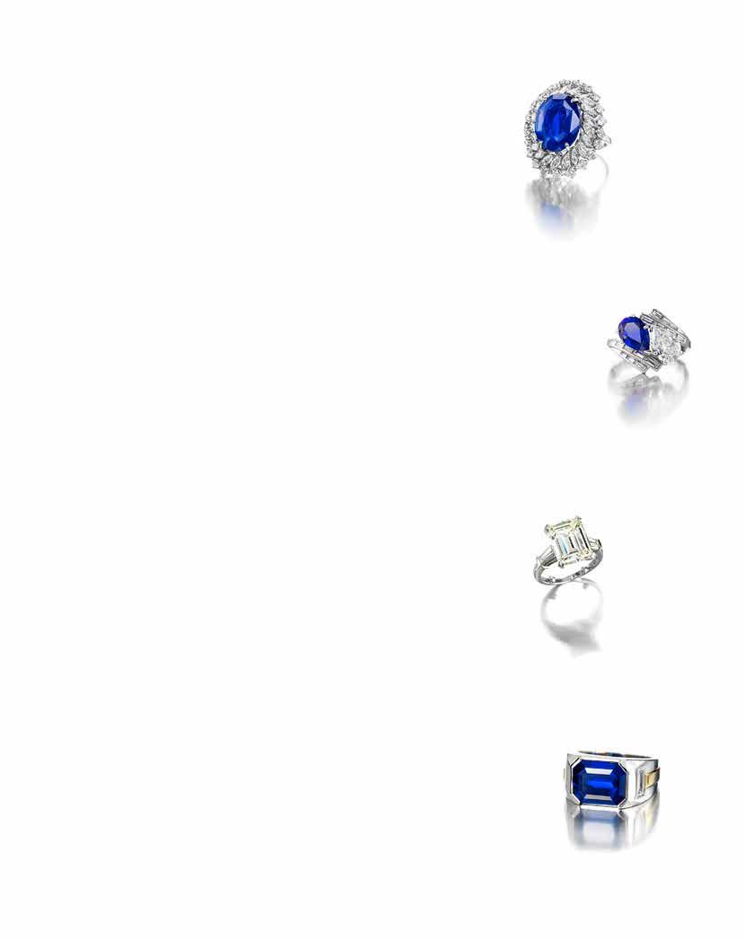 PROPERTY OF VARIOUS OWNERS 87 A SAPPHIRE AND DIAMOND RING centering an oval modified brilliant step-cut sapphire, weighing 14.