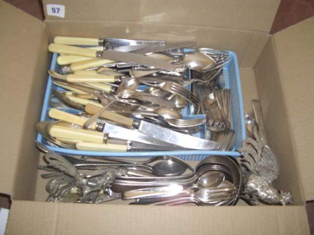 Box of cutlery & set of