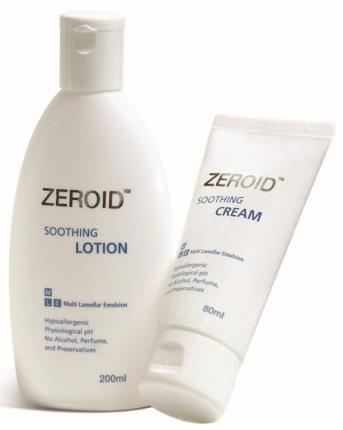 ZEROID SOOTHING ZEROID Soothing Lotion 200ml & Cream 80ml ZEROID Intensive Lotion & Cream provide prompt moisturizing and prolonged moisturization on your skin with enriched (Myristoyl/palmitoyl