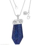 Paradise Necklace N2854 Double-sided. Compressed Stabilized Turquoise, Lapis, Genuine Leather, Cost: $119.