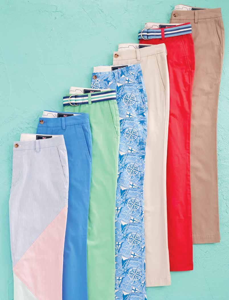 The weekly lineup 1. Pincord Burgee Classic-Fit Breaker Pants (1P0137): 100% cotton. Imported. $15. Shown in multi.