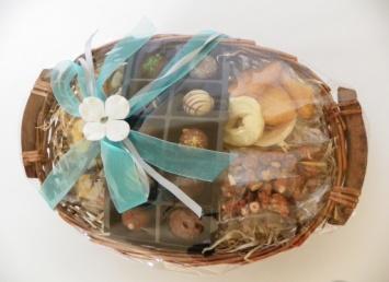 00 Decadent assortment of hand decorated truffles surrounded by a