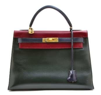 $1,000-2,000 2 An Hermès Cafe Kelly Bandeau Bag, 2011, with palladium hardware, a front lap turn lock closure, two interior slip pockets and an attached waist belt. Square O blindstamp.