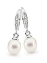 Freshwater Pearl & CZ Drop Earrings SJ1689 $199