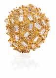 165 166 164 164 An 18 Karat Yellow Gold and Diamond Twin Ring, Marchak, Paris, containing two hexagonal step cut diamonds measuring approximately 9.70 x 6.03 x 4.04 mm and 9.85 x 5.46 x 3.