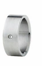 High-polished and satin finish, with wire cable detail, band width 9mm, Ring sizes: British M ½ - V ½; Metric 52 64; US 6 ¼ - 11 STAINLESS STEEL RING CODE: 2048 14,90 Satin finish with high polished