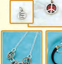 PN363 $20 shown on NA22-18 rolo chain $24 Circles twirl in harmony around the peace