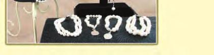 8mm glass pearl necklace N78 16 $22, 18 $24, 20 $26, 24 $28, 30 $32. m. Triple strand rice pearl bracelet B336 $56 7 ½ n.