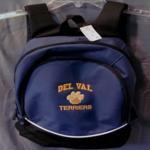 Embroidered $26 #419 Augusta navy/black 23 W X 12 H x 10 Zippered main compartment with 2 zipper