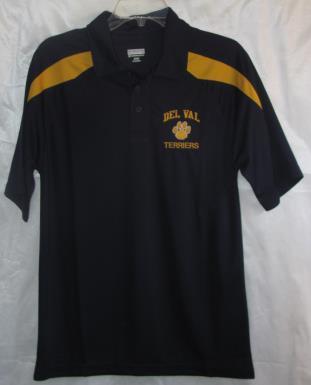 Polos & Windshirts: All polos come with left chest embroidery: DEL VAL TERRIERS
