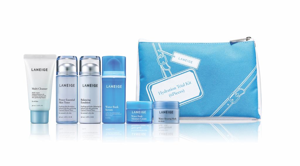 LANEIGE HYDRATION TRIAL KIT LANEIGE Hydration Trial Kit, a 24-hour ultra hydrating system, features six LANEIGE best sellers that address skin concerns from deep cleansing to intensive revitalization