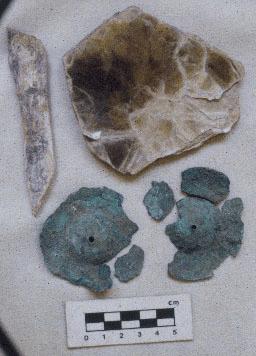 Figure 41. Artifacts from Howard Creek Mound.