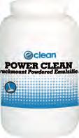 EMULSIFIERS - PRESPRAYS POWER CLEAN PRO PLUS RINSE ALL Power Clean is a powder extraction detergent which will quickly cut through soils leaving carpets clean. ph: 10.