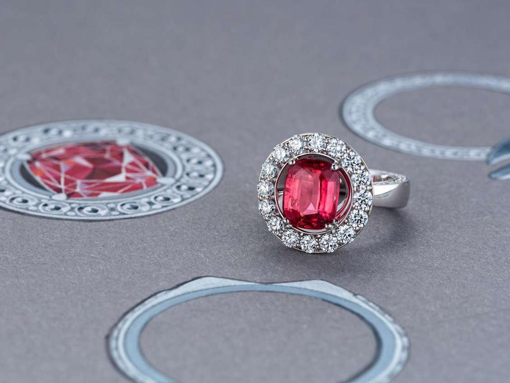 Ring with spinel