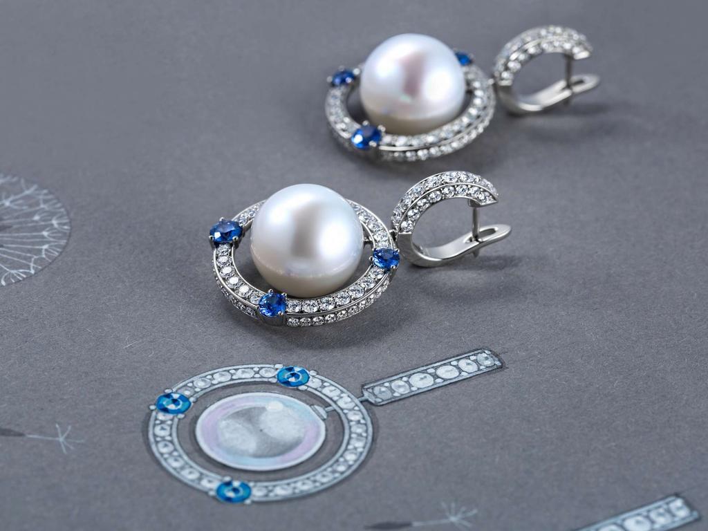 Earrings from jewelry set Dandelion Wine with