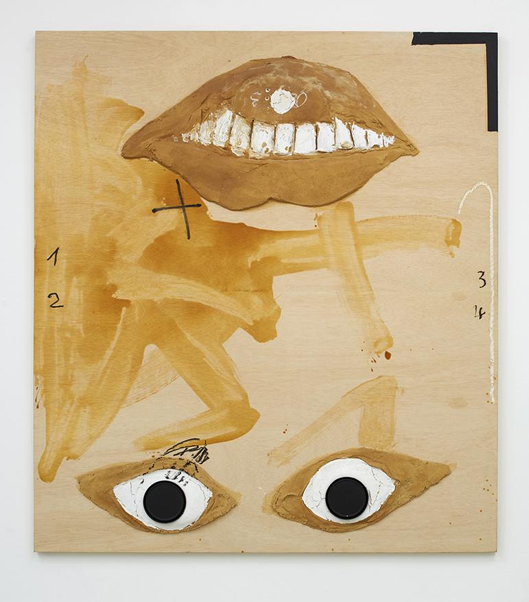 Capgirat, 2005 Mixed media and collage on wood 88 5/8 78