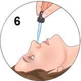 6 Place the correct number of drops into your nose.
