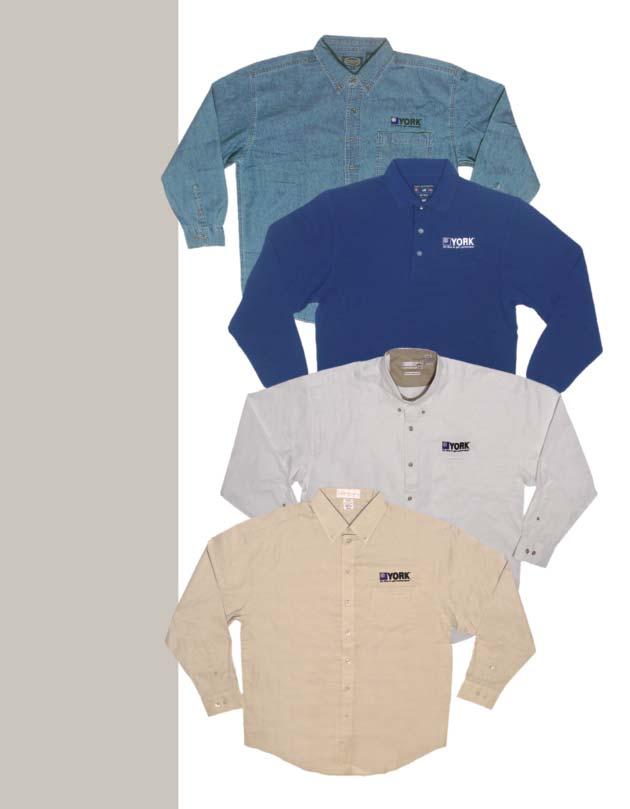 A A. York Denim Shirt Mens - 6.3 oz. 100% cotton Long Sleeve Denim Shirt with pocket. Medium wash. YOR-247233 Small YOR-247249 Med YOR-247250 Lrg YOR-247251 X-Lrg $26.99 each YOR-247252 2X-Lrg $28.
