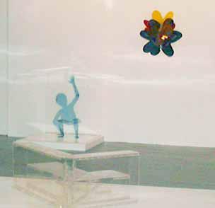 In 1998, Chilindron began making collapsible sculpture, 114, shown in Four Artists: Constructivist Roots, at Cecilia de Torres Ltd, consists of a table and chair cut out of white Gator-board.