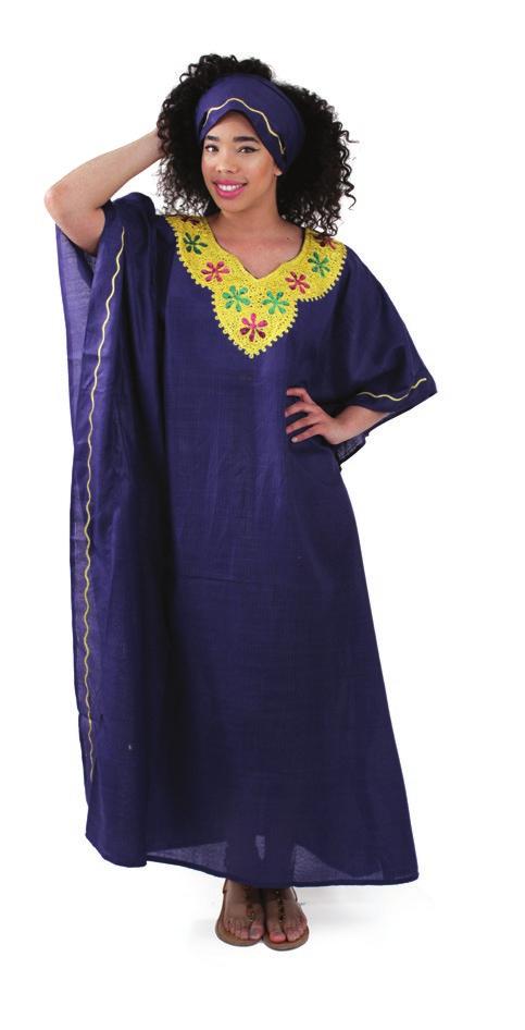 July 2015 Retail New Arrivals and Specials Light blue Red Flower Embroidered Kaftan Fits up to 68 bust.