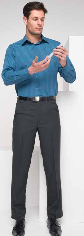 elastic waist pants with pockets /2010L Standard cut long sleeve shirt 1022 Flat