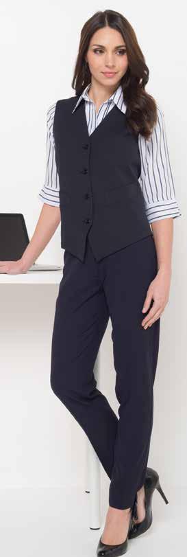 NAVY MIRO FIRE & WOOL FAILLE A A/V65 Semi fitted vest with pockets (Not available in Wool