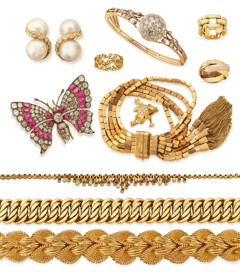 brooch 29,500 104 Gold frog brooch 3,000 105 Gold tassel bracelet 8,250 106 Vintage Russian ring by Cartier 2,300
