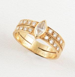 1151 CARTIER AND 18K yellow gold ring set with one marquise-cut diamond