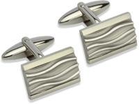 Stainless steel cufflinks with onyx,