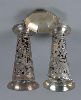 2ozt, 288 grams, height approximately 20cm, together with an Elizabeth II octagonal silver nut dish, maker Viner s Ltd, Sheffield 1957, approximately 2.