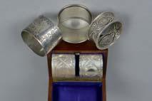 Charles Henry Bingham), Sheffield 1876, approximately 3ozt, 94 grams, together with three other circular silver napkin rings, approximately 2ozt, 62 grams (4) 40-60 plus BP* Lot 120 Lot 120 A