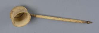 Lot 270 Lot 270 AN EARLY 19TH CENTURY BONE TODDY LADLE, cauldron shaped bowl on a turned handle, length approximately 16cm 25-35 plus