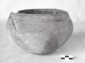 Plate 6. Middle Kerma bowl. decorated with an incised geometric pattern and some only lightly burnished. One bowl resembles a Pan-Grave type (Plate 7).