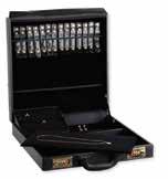 Case includes: multiple chain snaps, slotted ring tray, 3 - tiered earring pad, 2 velvet pads and 3 digit combination