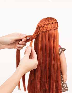 Ladder Braid Pull a ¼-inch section of hair near the front and divide it into three strands.