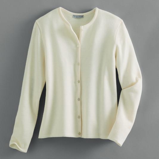 Fabric: 100% acrylic Size Range: XS-3XL Color: Ivory Twinset Cardigan Sweater