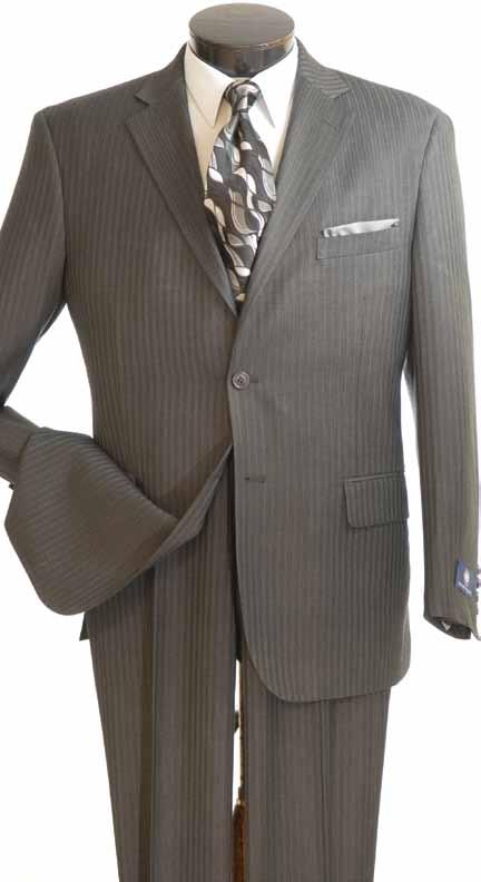 NEW! GREAT SUITING FOR GREAT DRESSING SUBTLE TONAL STRIPE IN CLASSIC COLORS ApRIL DELIVERY Black Taupe Grey 11 D622SU TAILORED 2-PIECE 2-BUTTON TONAL-STRIPE SUIT TAPERED CUT FOR A REGULAR BUILD