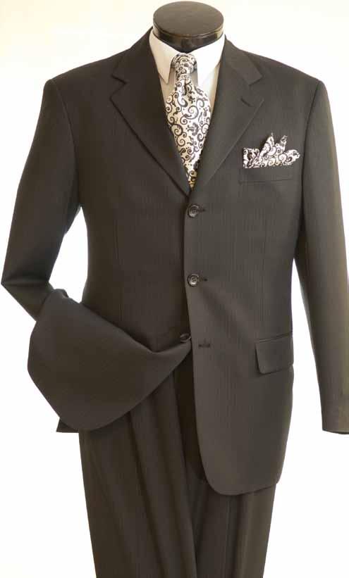 vented jacket flat front pants COLOR: TAUPE 910 SIZE RANGE: 36R-52R, 40L-44L, 36S-44S D922GA 2 PIECE, 2 BUTTON PLAIN WOOL SUIT TRADITIONAL CUT DOUBLE VENTED JACKET flat front no pleat pants COLOR: