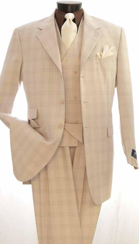NEW! THREE PIECE SUITS HIGH END LUXE FABRIC 6 blue Grey Beige Gold H63PE - NEW!
