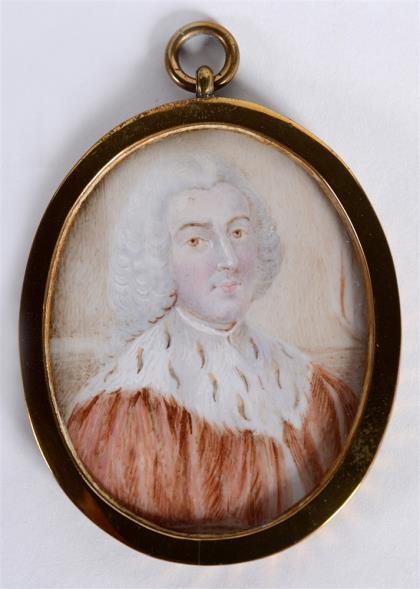 167 BRITISH SCHOOL (19TH CENTURY) Miniature Portrait of a Lady, watercolour and ink, unsigned, 8cm x 6cm (oval). 173 JOHN FISHER (BRITISH, B.
