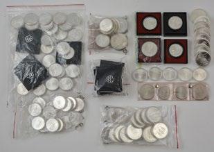 186 MONTREAL - 1976 OLYMPIC GAMES Series of 35 Canadian sterling silver 10$ coins and 60 Canadian sterling silver 5$ coins, issued to