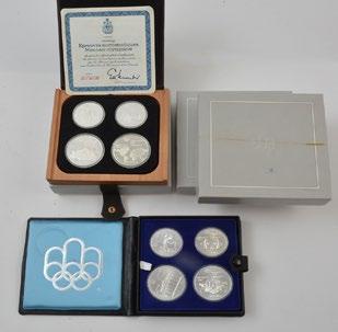 189 MONTREAL - 1976 OLYMPIC GAMES Series of 4 proof set boxes each comprising 2 Canadian sterling silver 10$ coins and 2 Canadian