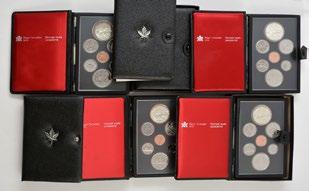 191 ROYAL CANADIAN MINT Series of 7 boxes, each comprised of 7 coins of the Royal canadian mint, including the two dollars of 1980,