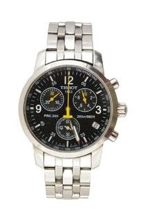 233 TISSOT Man s stainless steel chronograph watch, black dial,