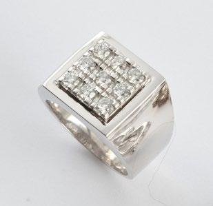 42ct, purity: VS, colour: G-H, 8 baguette cut diamonds weighing an approximative total of 0.56ct, purity: VVS-VS, colour: G-H and 67 single cut diamonds weighing an approximative total of 1.