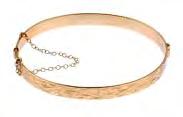One with hallmarks for 18ct gold. Total weight 8.6gms. 150-200 416 Two 9ct gold hinged bangles.