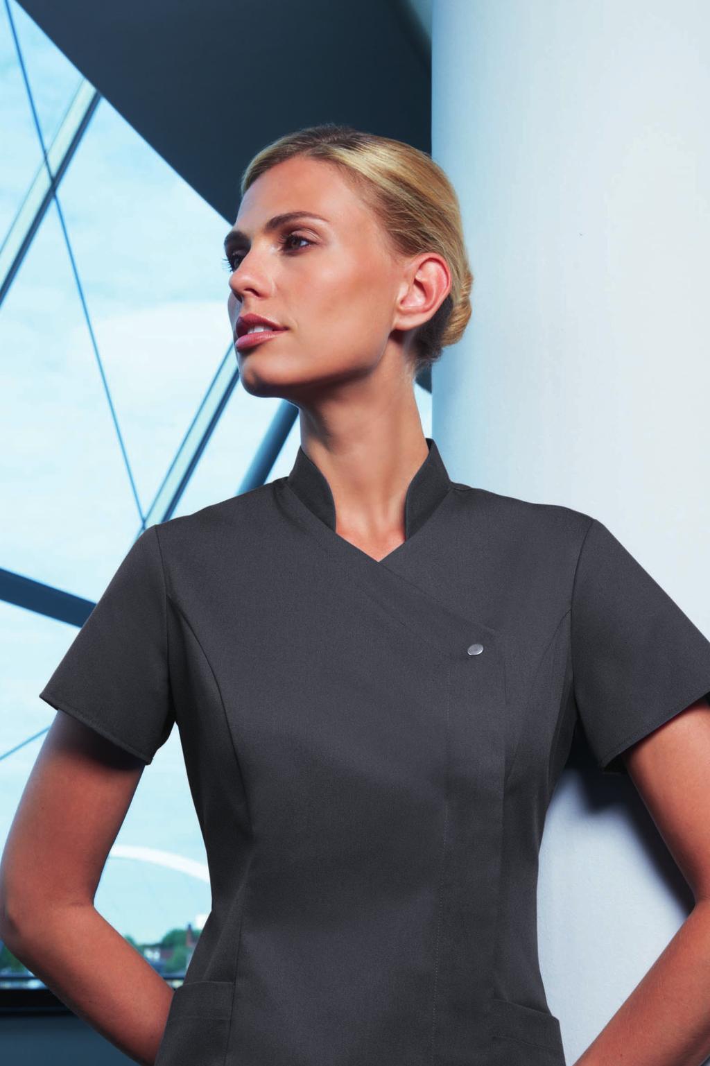 PRESS STUD TUNIC Smooth surface press stud and concealed zip prevents scratching, catching and can t come loose.
