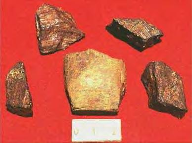 Figure 16. Fragments of a piece of modified iron pyrite.