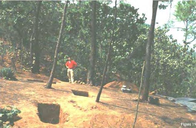 Figure 19. The place in Loma #1 where a large shaft-and-chamber tomb was found, Pit #2, Feature #1.