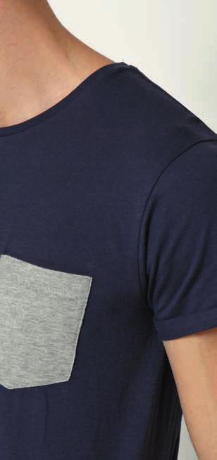 pocket Short sleeve t-shirt with folded over sleeves.